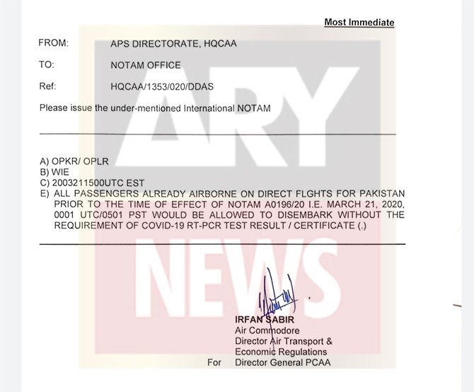 CAA COVID-19 coronavirus health report exemption