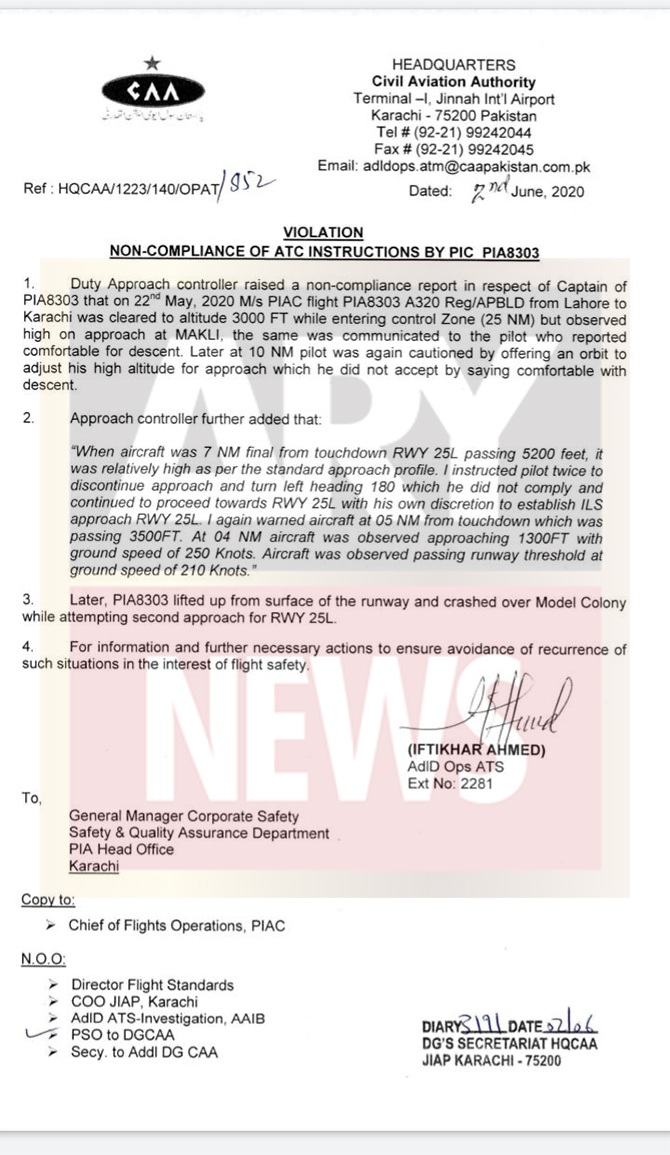 PIA plane crash PK-8303 CAA report