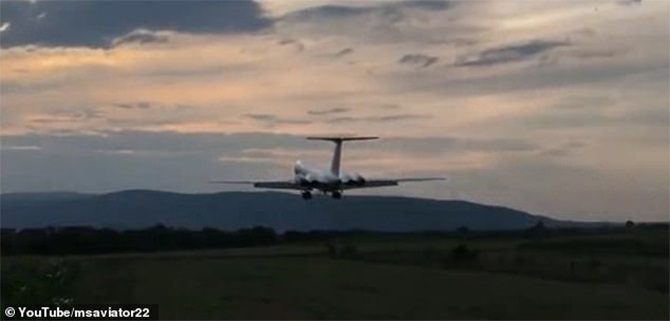 plane crashing into trees take-off serbia footage