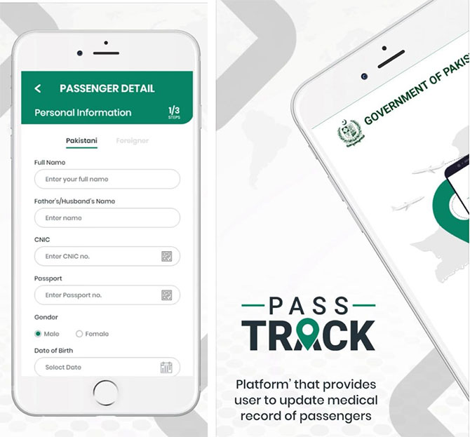 pakistan pass track app international passengers covid-19