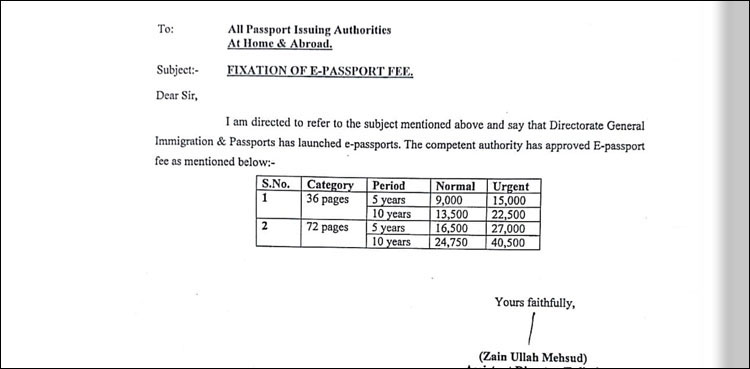 Interior ministry, rebuffs rumours, Pakistan passport fee